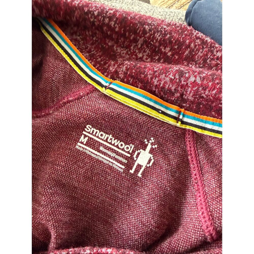 Smartwool Women's Classic Thermal Merino Base Layer 1/4 Zip Burgundy Medium - Picture 4 of 8
